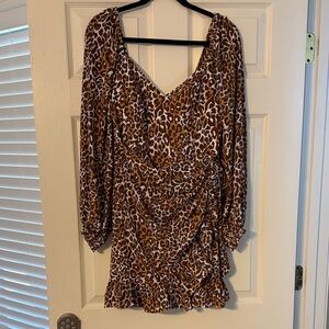 Lilly Pulitzer Chocolate and White “My Favorite Spot” Leopard Print Wrap Dress